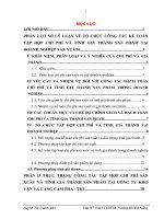 Tổ chức công tác kế toán tập hợp chi phí (chi phí sản xuất) và tính giá thành sản phẩm tại Công ty Kho vận và cảng Cẩm Phả - TKV