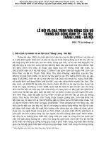 Lễ hội và quá trình vận động của nó trong đời sống kinh tế xã hội thăng long hà nội