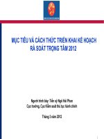 Mục  tiêu và cách thức triển khai kế hoạch rà soát trọng tâm 2012