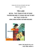 thực trạng về việc áp dụng thương mại điện tử trong việc đặt vé máy bay trực tuyến của hãng hàng không vietnam airlines