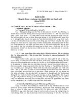 66 /BC-ĐTN: BÁO CÁO Công tác Đoàn và phong trào thanh thiếu nhi thành phố tháng 10/2011
