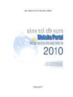 Đánh giá xếp hạng và website/Portal mức độ ứng dụng công nghệ thông tin 2010