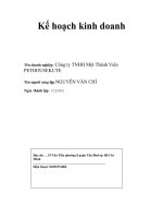 Kế hoạch kinh doanh công ty TNHH một thành viên Pethousekute