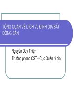 Tổng quan về dịch vụ định giá bất động sản