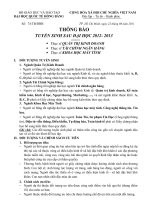 thong bao tuyen sinh Thac si KHMT, TCNH, QTKD 2012