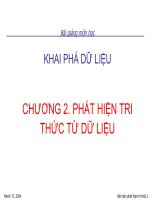 Bài giảng nhập môn khai phá dữ liệu - Chương 2