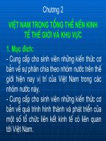 Việt Nam trong tổng thể nền  kinh tế thế giới và khi vực