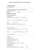 Phiếu thu thập thông tin về Công nghệ thông tin năm 2009