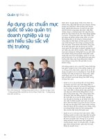 Áp dụng các chuẩn mực quốc tế vào quan trị doanh nghiệp và sự am hiểu sâu sắc về thị trương