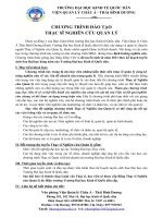 Chương trình đào tạo thạc sỹ nghiên cứu quản lý đại học kinh tế quốc dân