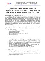 Ứng dụng công nghệ thông tin trong quản lý nguồn nhân lực tại các doanh nghiệp sản xuất và kinh doanh thủy hải sản