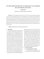 Ứng dụng khai phá dữ liệu vào nhận dạng các giao dịch rửa tiền trong ngân hàng