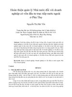 Hoàn thiện quản lý nhà nước đối với doanh nghiệp có vốn đầu tư trực tiếp nước ngoài ở phú thọ