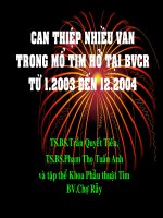 Can thiệp nhiều van trong mổ tim hở tại BVCR từ 01.2003 đến 12.2004