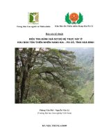 Điều tra đánh giá sơ bộ hệ thực vật ở khu bảo tồn thiên nhiên hang kia-pà cò, tỉnh hòa bình