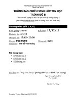 Thông báo chiêu sinh lớp tin học trình độ B