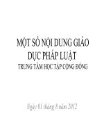 Một số nội dung giáo dục pháp luật trung tâm học tập cộng đồng