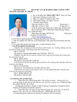 Sơ lược lí lịch khoa học giảng viên trường đại học sư phạm