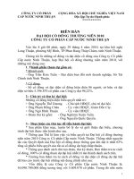 Biên bản đại hội cổ đông thường niên 2010 Công ty cổ phần cấp nước ninh thuận