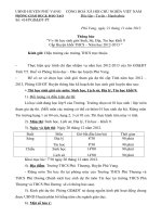 Thông báo về việc thi học sinh giỏi Sinh, Sử, Địa, Tin học khối 9 cấp huyện