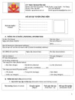 Hồ sơ dự tuyển ứng viên