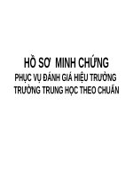 Hồ sơ minh chứng phục vụ đánh giá hiệu trưởng trường trung học theo chuẩn