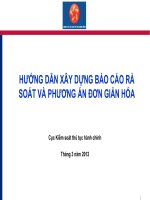 Hướng dẫn xây dựng báo cáo rà soát và phương án đơn giản hóa