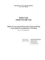 Nghiên cứu xây dựng nội dung quản lý Internet phù hợp với quy định mới của pháp luật về viễn thông