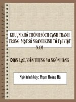 Khuôn khổ chính sách cạnh tranh trong 1 số ngành kinh tế tại Việt nam