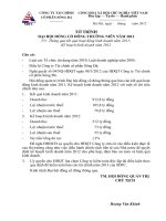 Tờ trình đại hội đồng cổ đông thường niên năm 2012