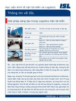 Giải pháp sáng tạo Logistics vận tải biển