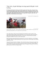 Thùy Anh ,cô gái Việt đạp xe vòng quanh thế giới vì môi trường