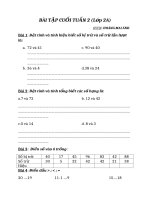 BÀI TẬP CUỐI TUẦN 2