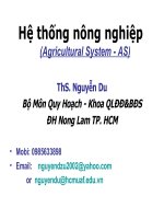 Bài giảng hệ thống nông nghiệp