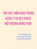 Thể chế, chính sách trong quản lý và quy hoạch môi trường nông thôn
