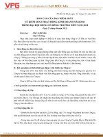 báo cáo của ban kiểm soát về kiểm soát hoạt động kinh doanh năm 2011 tại công ty cổ phần đầu tư vạn phúc gia