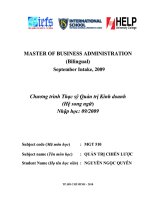 Phân tích, đánh giá và đề xuất chiến lược của Ben Thanh TSC giai đoạn 2011-2015