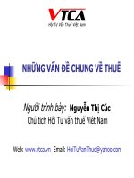 Những vấn đề chung về thuế