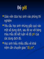 Bài giảng : Độ PH