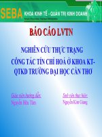 Nghiên cứu thực trạng công tác tín chỉ hóa ở khoa kinh tế quản trị kinh doanh đại học cần thơ