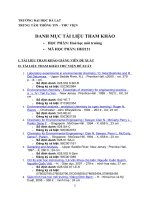 Học phần: Hoá học môi trường