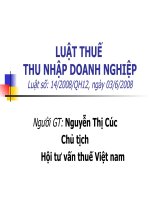 Luật thuế thu nhập doanh nghiệp