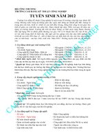 Thông báo tuyển sinh năm 2012 trường cao đẳng kĩ thuật công nghiệp