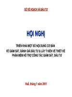 Hội nghị triển khai 1 số nội dung cơ bản về giám sát, đánh giá đàu tư và lấy ý kiến về thiết kế phần mềm hỗ trợ công tác giám sát, đàu tư