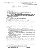 Thông tin về luận văn thạc sĩ