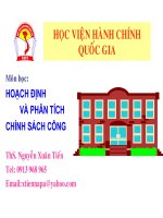Hoạch định và phân tích chính sách công 