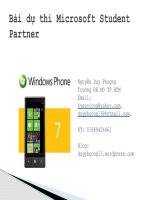 Bài dự thi Microsoft Student Partner windowsphone7