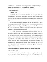 Vai trò của tri thức khoa học công nghệ sinh học tới sự phát triển của ngành nông nghiệp