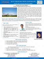 Quản trị trong rủi ro kinh doanh