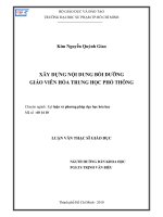 Xây dựng nội dung bồi dưỡng giáo viên hóa trung học phổ thông